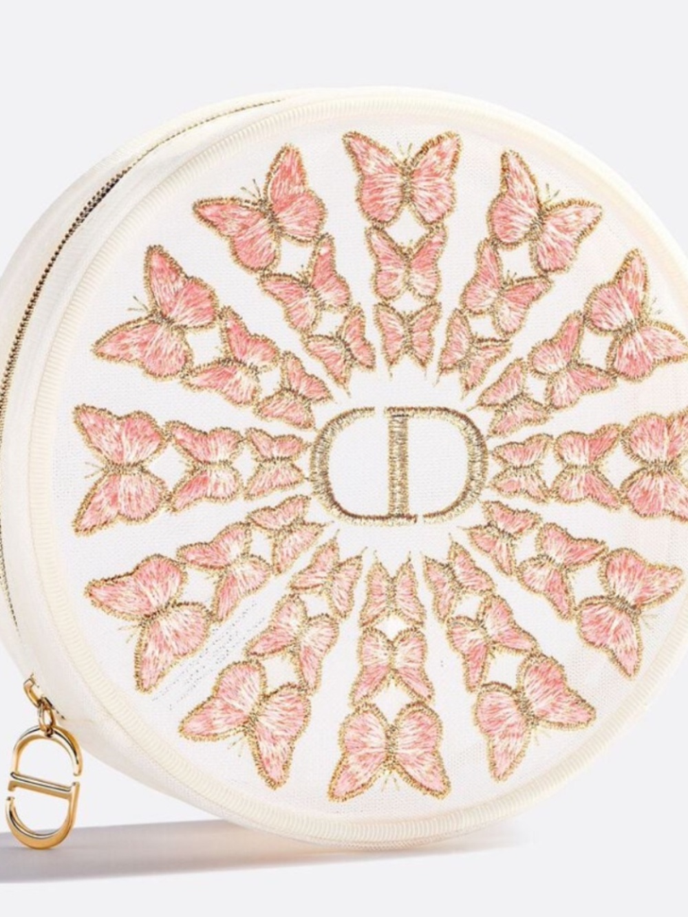 NEW Dior Circle Floral Embroided Pouch